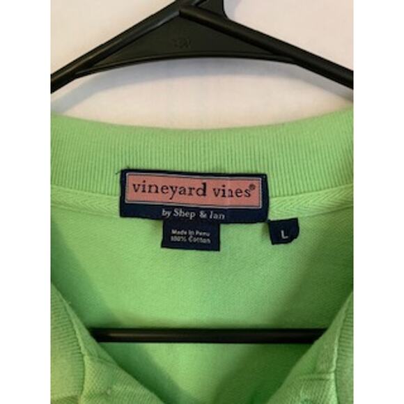 Vineyard Vines Mens Large Logo Mint Green Polo Shirt - Picture 2 of 5